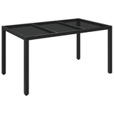vidaXL 3-delige Tuinset met kussens poly rattan zwart