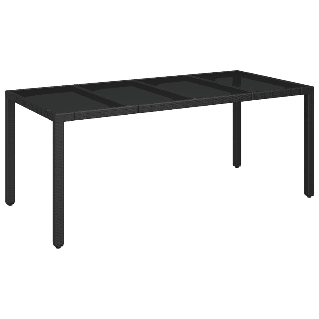 vidaXL 3-delige Tuinset met kussens poly rattan zwart