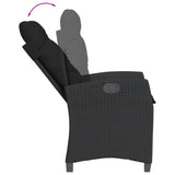 vidaXL 3-delige Tuinset met kussens poly rattan zwart