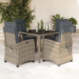 vidaXL 3-Piece Garden Lounge Set with Cushions Poly Rattan Grey