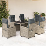 vidaXL 3-Piece Garden Lounge Set with Cushions Poly Rattan Grey
