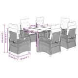 vidaXL 3-Piece Garden Lounge Set with Cushions Poly Rattan Grey