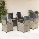 vidaXL 3-Piece Garden Lounge Set with Cushions Poly Rattan Grey