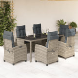 vidaXL 3-Piece Garden Lounge Set with Cushions Poly Rattan Grey