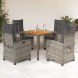 vidaXL 3-piece Garden Lounge Set with Cushions Poly Rattan Grey
