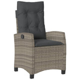 vidaXL 3-piece Garden Lounge Set with Cushions Poly Rattan Grey