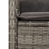 vidaXL 3-piece Garden Lounge Set with Cushions Poly Rattan Grey