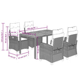 vidaXL 3-piece Garden Lounge Set with Cushions Poly Rattan Grey