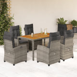 vidaXL 3-piece Garden Lounge Set with Cushions Poly Rattan Grey
