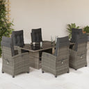 vidaXL 7-delige Tuinset met kussens poly rattan zwart