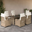 vidaXL 7-delige Tuinset met kussens poly rattan zwart