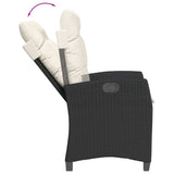 vidaXL 3-delige Tuinset met kussens poly rattan zwart