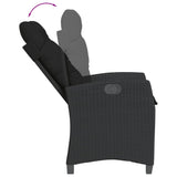 vidaXL 3-delige Tuinset met kussens poly rattan zwart
