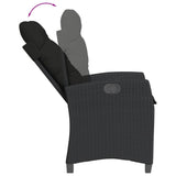 vidaXL 3-delige Tuinset met kussens poly rattan zwart