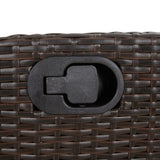 vidaXL 3-delige Tuinset met kussens poly rattan bruin
