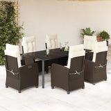 vidaXL 3-Piece Garden Lounge Set with Cushions Poly Rattan Brown