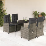 vidaXL 3-Piece Garden Lounge Set with Cushions Poly Rattan Grey