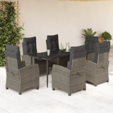 vidaXL 3-Piece Garden Lounge Set with Cushions Poly Rattan Grey