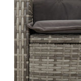 vidaXL 3-Piece Garden Lounge Set with Cushions Poly Rattan Grey