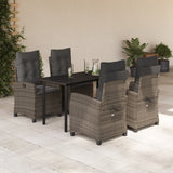 vidaXL 3-Piece Garden Lounge Set with Cushions Poly Rattan Grey