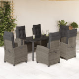 vidaXL 3-Piece Garden Lounge Set with Cushions Poly Rattan Grey