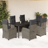 vidaXL 3-Piece Garden Lounge Set with Cushions Poly Rattan Grey