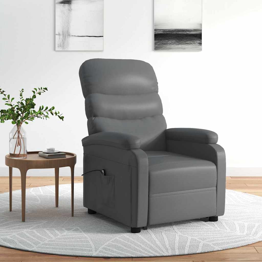 vidaXL Recliner with lift-up function artificial leather black