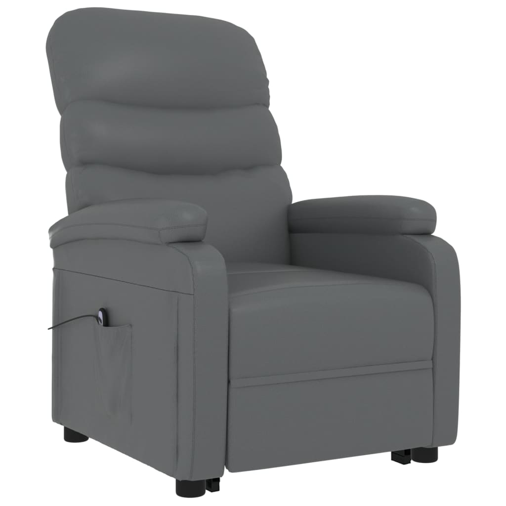 vidaXL Recliner with lift-up function artificial leather black