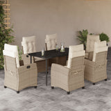 vidaXL 3-delige Tuinset met kussens poly rattan beige