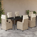vidaXL 3-delige Tuinset met kussens poly rattan beige
