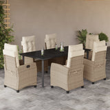 vidaXL 3-delige Tuinset met kussens poly rattan beige