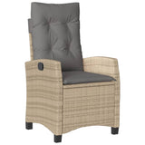 vidaXL 3-delige Tuinset met kussens poly rattan gemengd beige