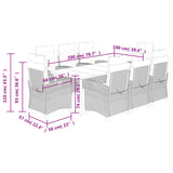 vidaXL 3-delige Tuinset met kussens poly rattan gemengd beige
