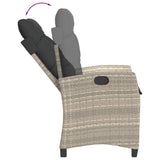 vidaXL 3-delige Tuinset met kussens poly rattan lichtgrijs