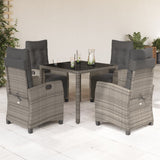 vidaXL 3-delige Tuinset met kussens poly rattan zwart