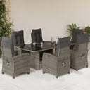 vidaXL 7-delige Tuinset met kussens poly rattan zwart