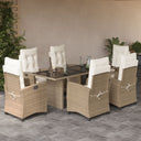 vidaXL 7-delige Tuinset met kussens poly rattan zwart