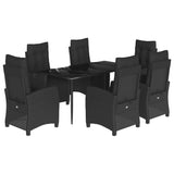 vidaXL 3-delige Tuinset met kussens poly rattan zwart