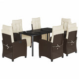 vidaXL 3-delige Tuinset met kussens poly rattan bruin