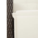 vidaXL 3-delige Tuinset met kussens poly rattan bruin