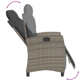 vidaXL 3-delige Tuinset met kussens poly rattan grijs