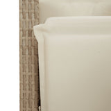 vidaXL 3-delige Tuinset met kussens poly rattan beige