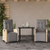 vidaXL 5-piece Garden Lounge Set with Cushions Poly Rattan Mixed Beige