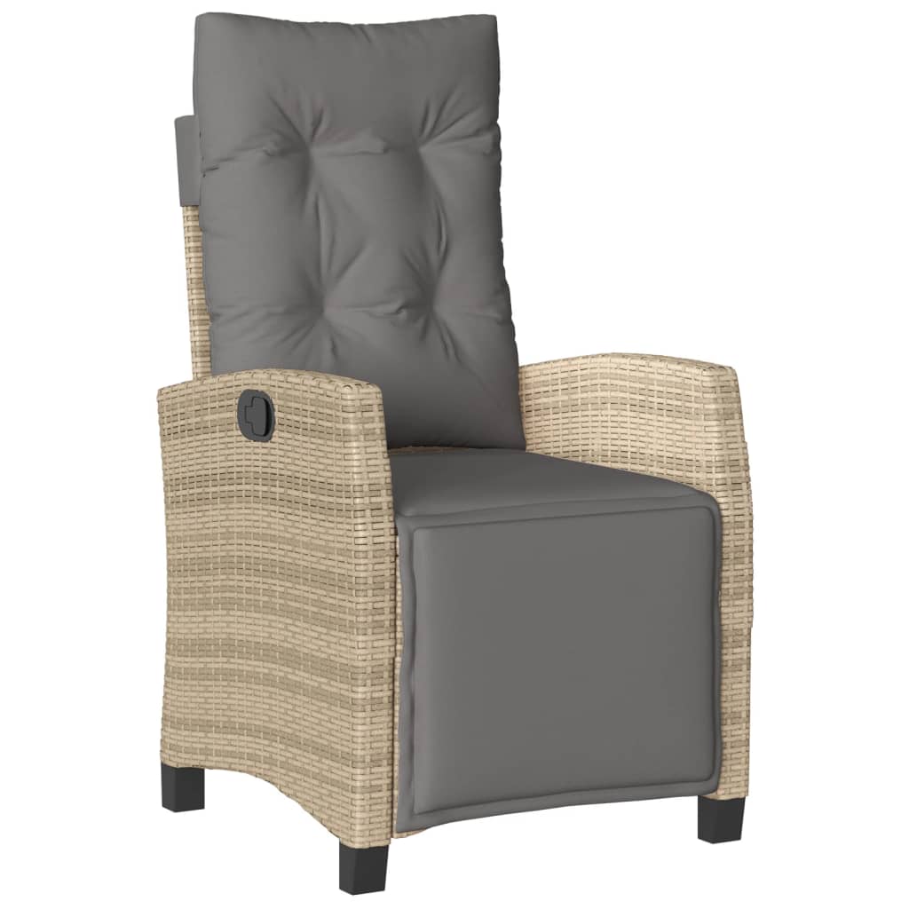 vidaXL 5-piece Garden Lounge Set with Cushions Poly Rattan Mixed Beige