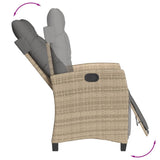 vidaXL 5-piece Garden Lounge Set with Cushions Poly Rattan Mixed Beige