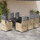 vidaXL 5-piece Garden Lounge Set with Cushions Poly Rattan Mixed Beige