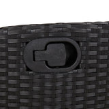 vidaXL 3-delige Tuinset met kussens poly rattan zwart