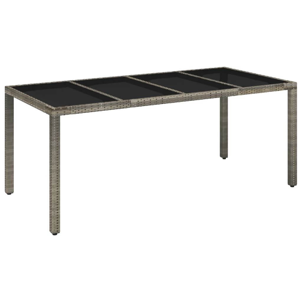vidaXL 3-delige Tuinset met kussens poly rattan grijs