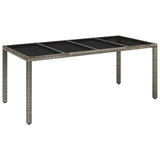 vidaXL 3-delige Tuinset met kussens poly rattan grijs