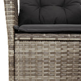 vidaXL 3-Piece Garden Lounge Set with Cushions Poly Rattan Grey